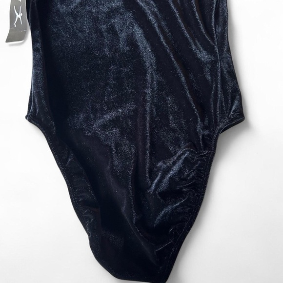 NWT -Danskin Black Velvet Halter Leotard - Size Medium, - Picture 5 of 7
